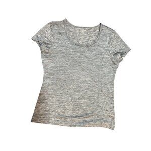 Reebok Womens Heather Gray Scoop Neck T-Shirt Size Small 1648